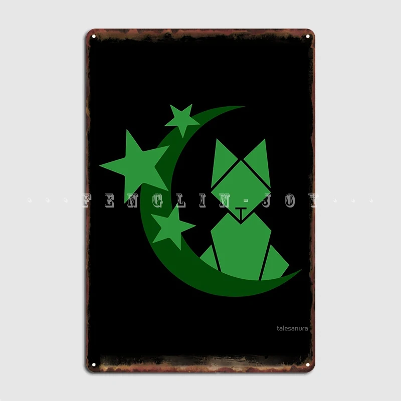 

Луна котенок Металлический Знак стена пещера паб гараж печать жестяные пластинки знак плакат