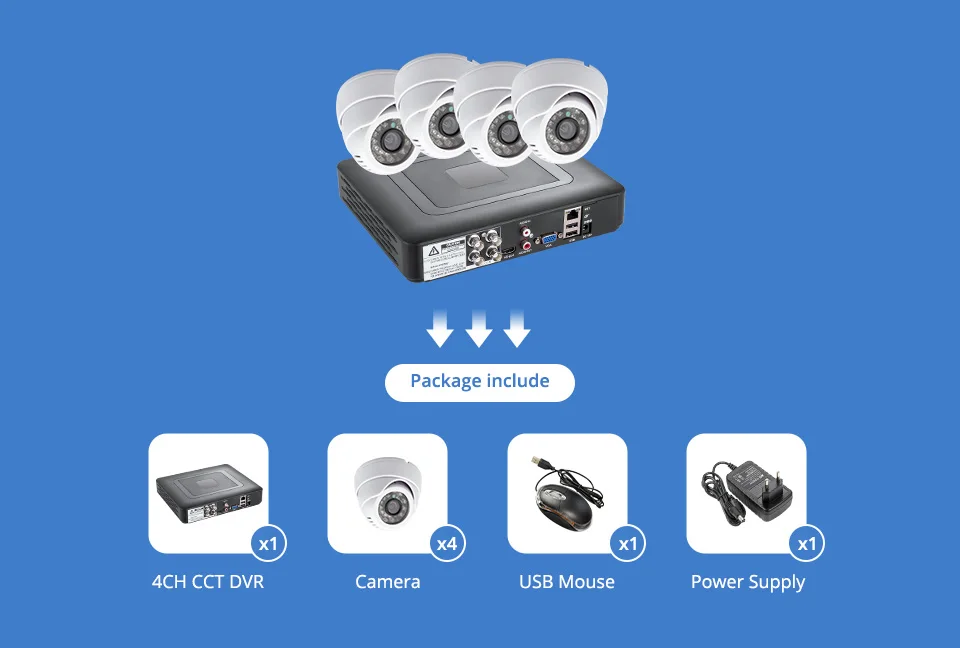 Отправлено из России 4CH CCTV DVR система видеонаблюдения, наружная 720P AHD камера ночного видения DVR CCTV Камера