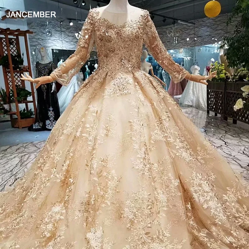 LS147944 роскошные женские вечерние платья в Дубае с круглым вырезом и длинным