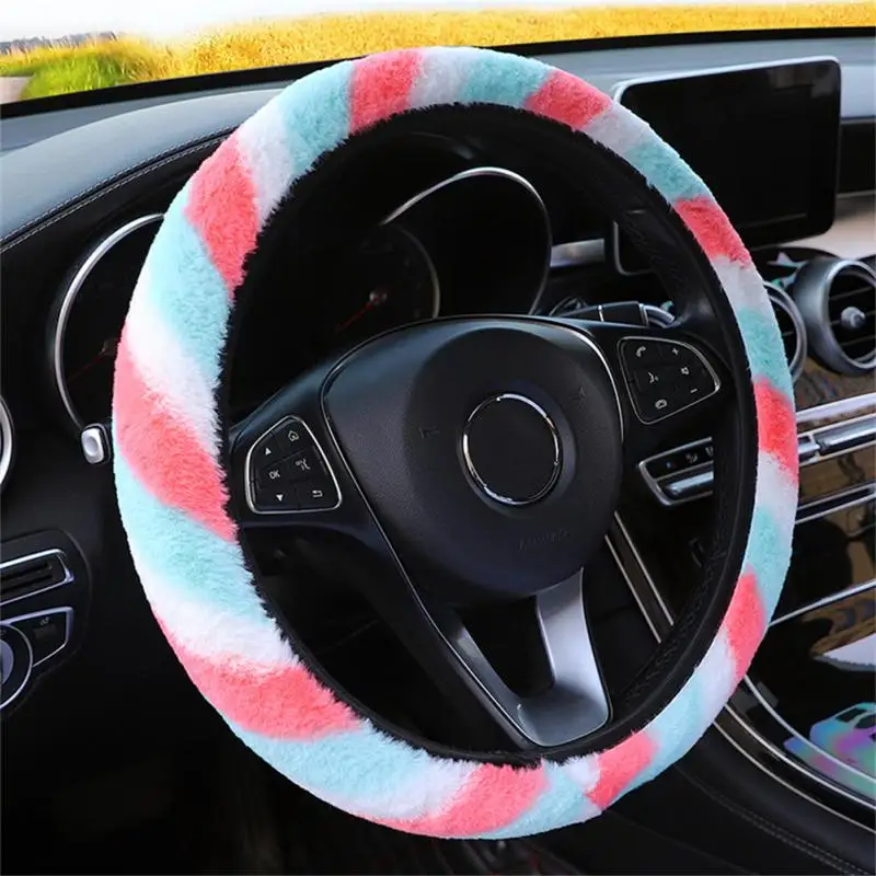 

Colorful Car Steering Wheel Cover Ethnic Style Print Anti-slip Car Steering-wheel Cover Car Interior Accessories Cover 37-38cm