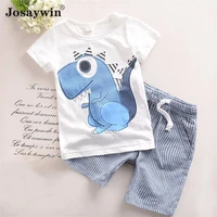 summer children suits kids girls boys print cute cotton 2 pieces sets short sleeve topshorts toddler baby kids clothes sets