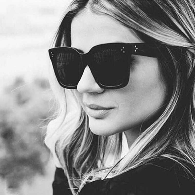 Солнцезащитные очки оверсайз женские, винтажные брендовые солнечные очки в квадратной оправе, в стиле ретро, модные уличные дизайнерские