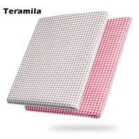 new arrivals high quality 100 cotton fabric grey and white checks designs twill fat quarter home textile material bed sheet