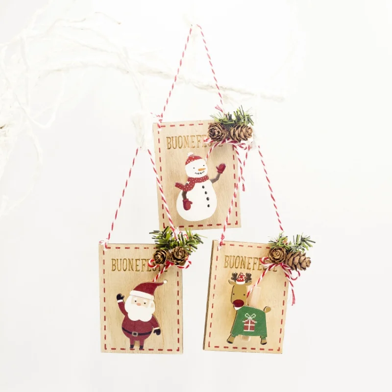 Искусственный деревянный знак украшения для рождественской елки Деревянный