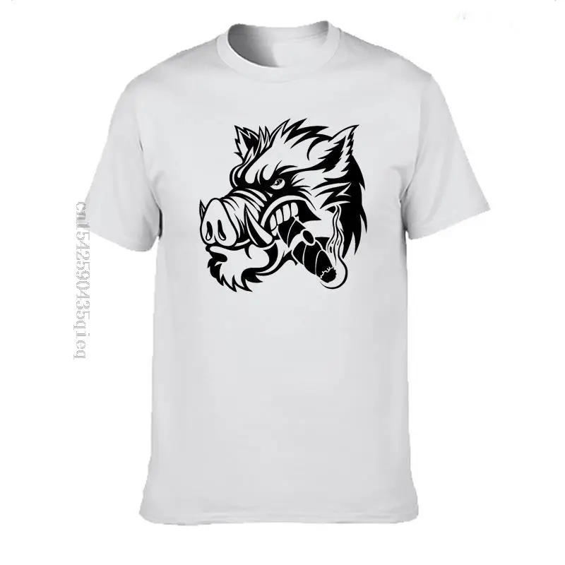 

A Ferocious Wild Boar prints T Shirt Casual Cotton Summer Short Sleeve Funny T-shirt Mans Tshirt Men Tops Tees tops tee