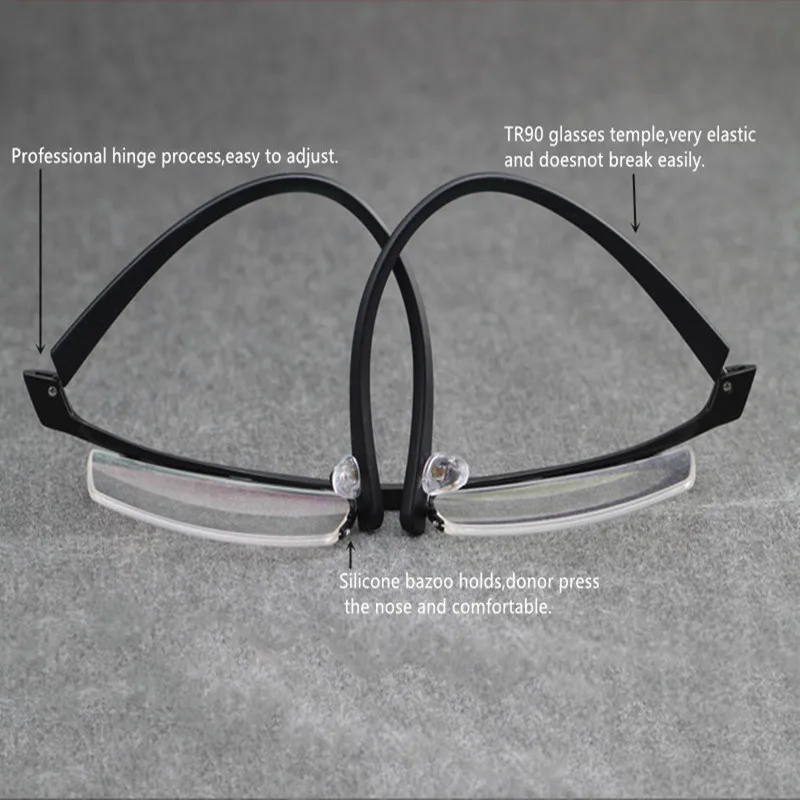 Очки мужские полуоправы из титанового сплава полуквадратные Рецептурные очки