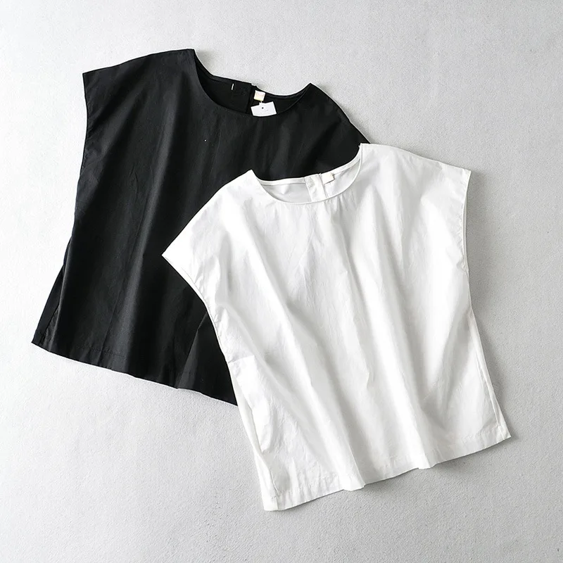 

Summer Women's Clothing 2021 Summer New Women's Clothing Black And White Two-color Round Neck Fashion Casual Women's T-shirt