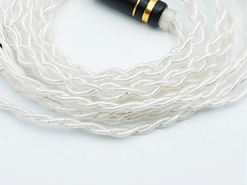 Серебристый Hi Fi кабель для наушников is Audio S4 4 нити 63 ядра OCC IEM|Аксессуары