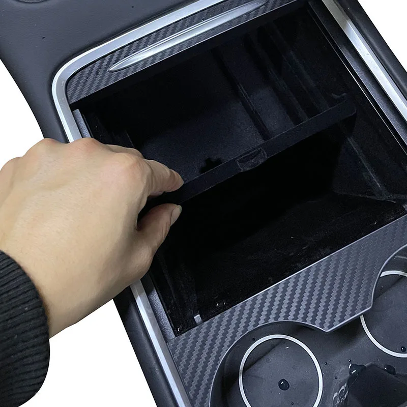 

Car Armrest Box Storage Organizer Containers Center Console Flocking Storage Box Console Holder For Tesla Model 3 Y 2021 New