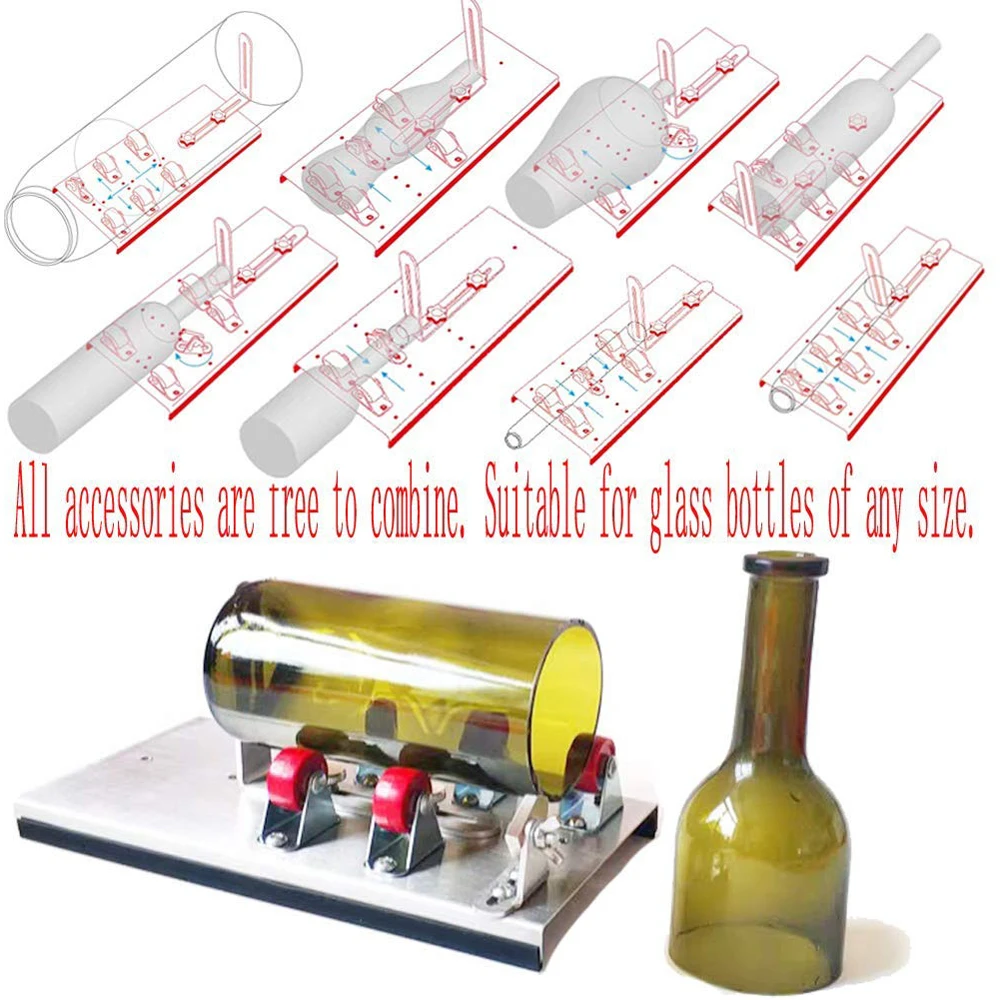 DIY Glass Bottle Cutter Adjustable Sizes Metal Glassbottle Cut Machine Crafting Wine Bottles Household Decorations Cutting Tool |