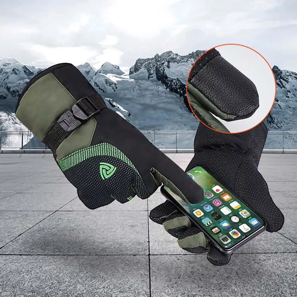 Зимние лыжный с подогревом перчатки мужские зимние противоскользящие уличные