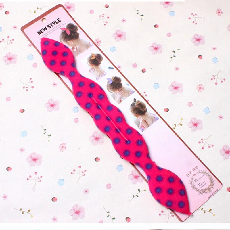 1PC New Cute Lovely Rabbit Ear Sponge Hair Styling Curler Roller Donut Bun Maker Twist Tool | Красота и здоровье