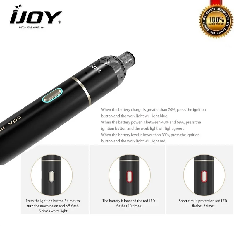 IJOY Stick VPC Pod Kit 15 Вт 1100 мАч встроенный батарейный мод с 1 6 мл электронная сигарета