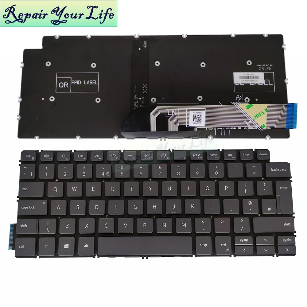 

06G6YK Replacement keyboards 7391 backlit keyboard for Dell Inspiron 13 7391 2 in 1 UK British black 6G6YK original new