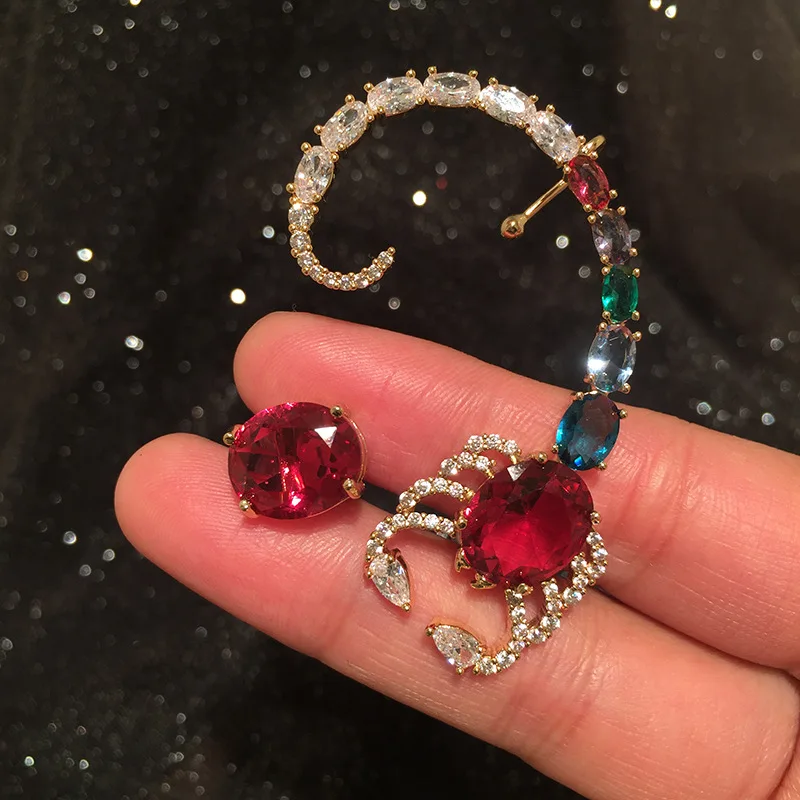 Женский Модный ассиметричный блестящий цвет|Серьги-гвоздики| |