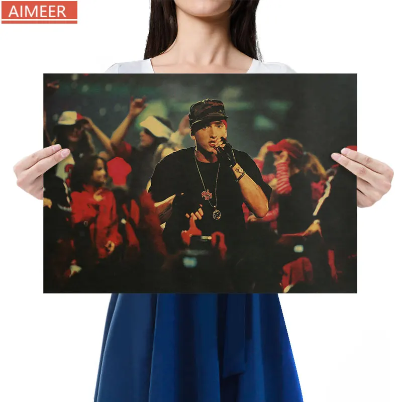 Постер Rap star Eminem из крафт-бумаги ретро постер украшение настенная наклейка