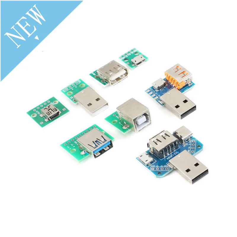 Плата адаптер с разъемом Mini Micro Female USB переходник 4P 5P 2 54 мм 3 4USB плата адаптера PCB