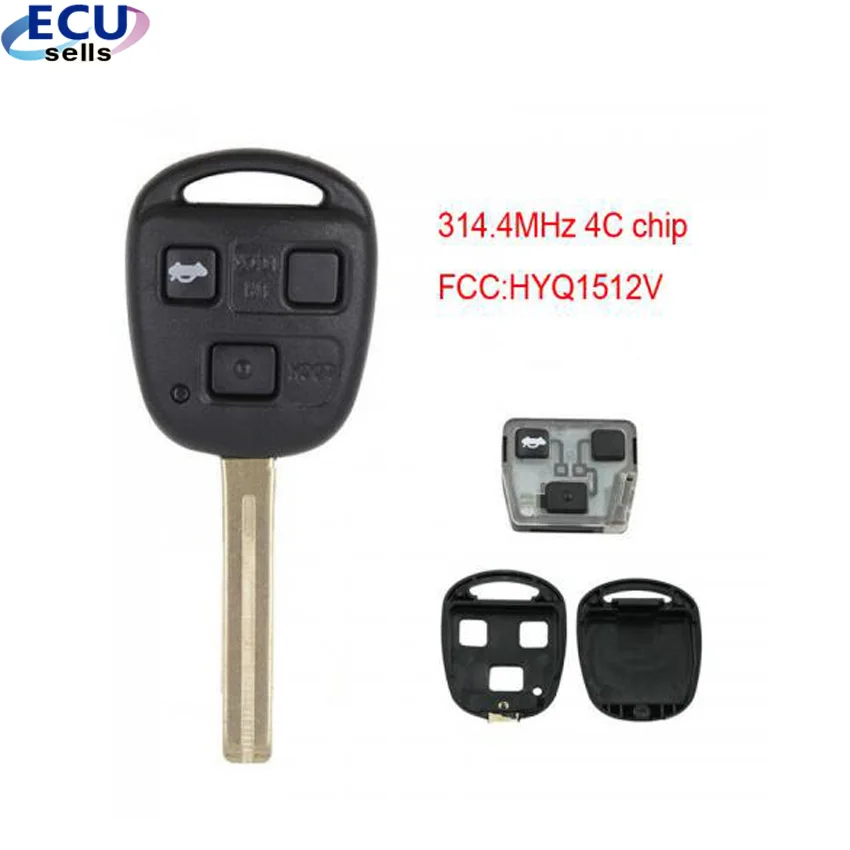 3 кнопки дистанционного ключа для Lexus ES300 GS300 IS300 314 4 МГц 4C Чип FCC:HYQ1512V|Ключ от авто| |