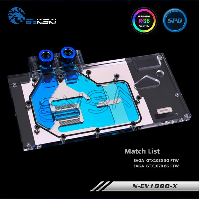Bykski полный охват GPU водный блок для EVGA GTX1080 GTX1070 FTW видеокарта N EV1080 X|gpu water block|water
