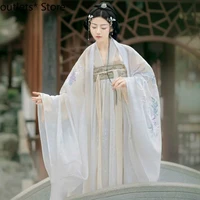 hanfu ancient chinese classical dance clothes summer women gradient ink water sleeves costumes black pink long sleeves