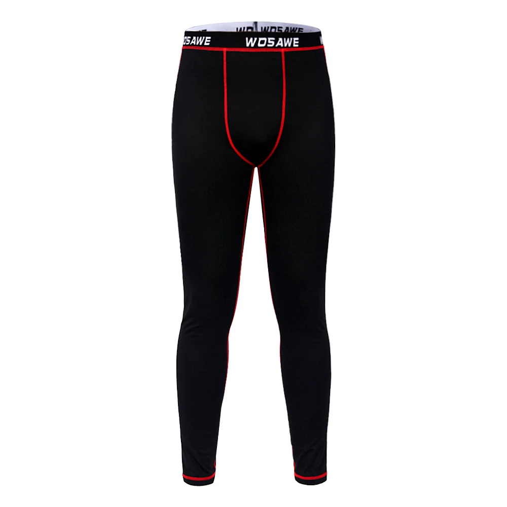 Pant Red WOSAWE Мужская велосипедная Джерси с длинным рукавом, велосипедная Джерси, базовый слой, Толстовка для велосипеда, бега, длинные кальсоны, дышащая кожа - Цвет: Pant Red