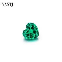 vantj lab grown emerald loose gemstone hydrothermal created emerald heart cut diy for silver gold women jewelry random delivery