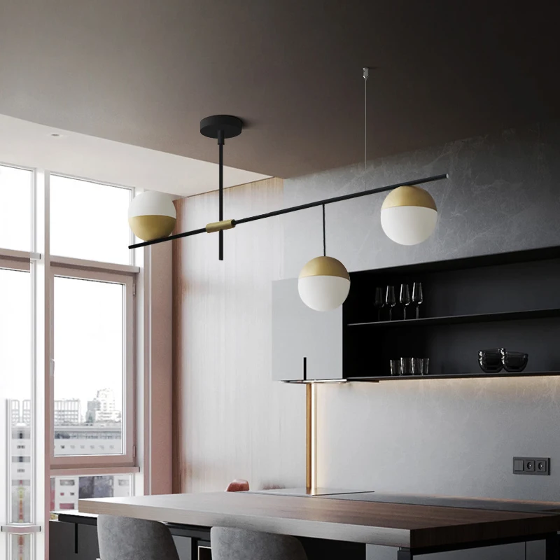 

Italy Nordic Round Ball Pendant Lamp Minimalist Light Bar Kitchen Dining room Living room Luxury Creative Pendant Lights