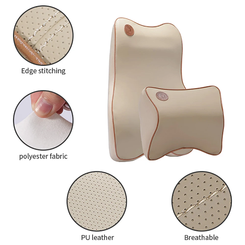 Автомобильная подушка для шеи 1 комплект подголовник спины кожаный чехол
