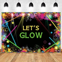 lets glow backdrop colorful graffiti glitter baby birthday party vinyl photography background photophone photocall photozone