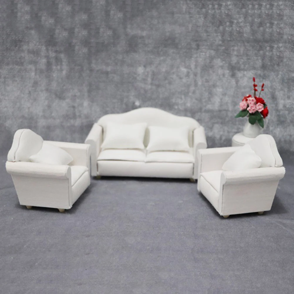 1/12 кукольный домик диван кресло подушка миниатюрная мебель для гостиной
