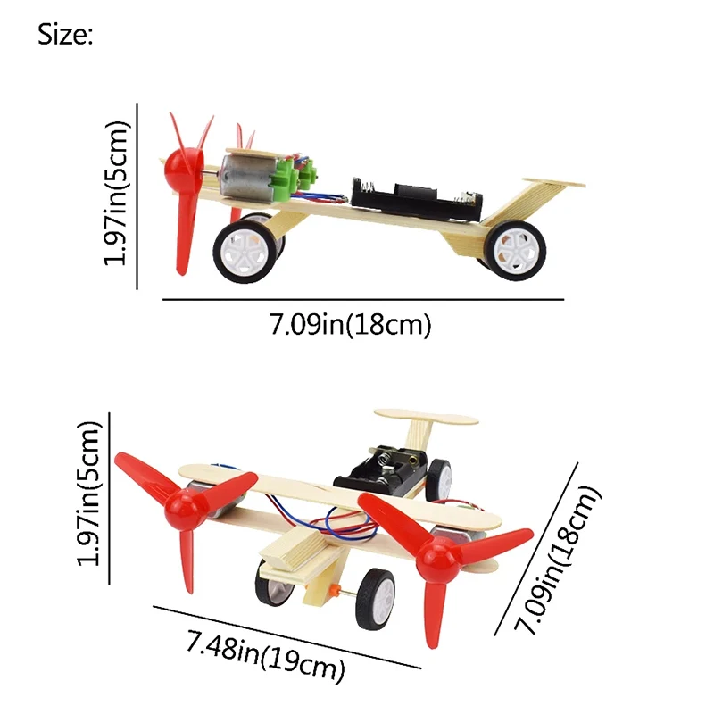 Electric Double Propeller Glider DIY Model Kit Toys for Boys Science Children Creative Physics Toy Handmade Wood Plastic | Игрушки и