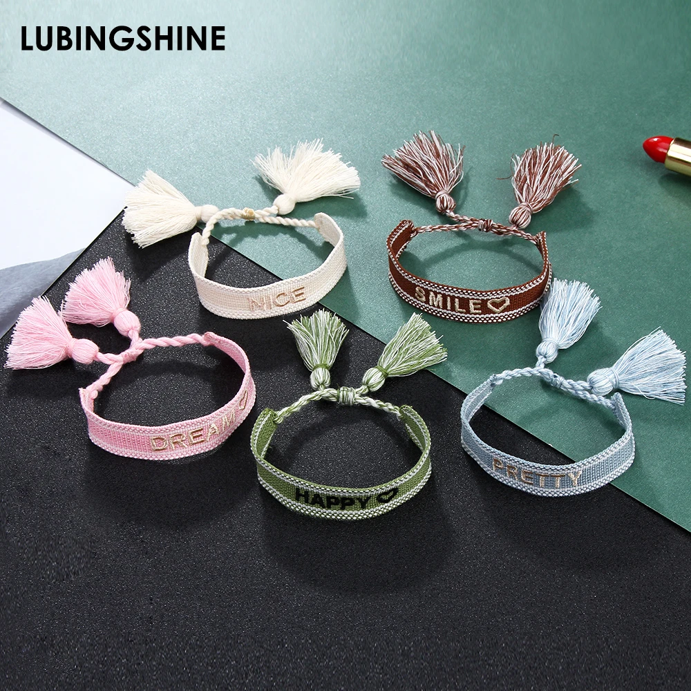 

Women Adjustable Braided Tassel Bracelet Handmade Embroidery Rope Bracelets For Women Vintage Fashion Wide Cuff Jewelry Gifts