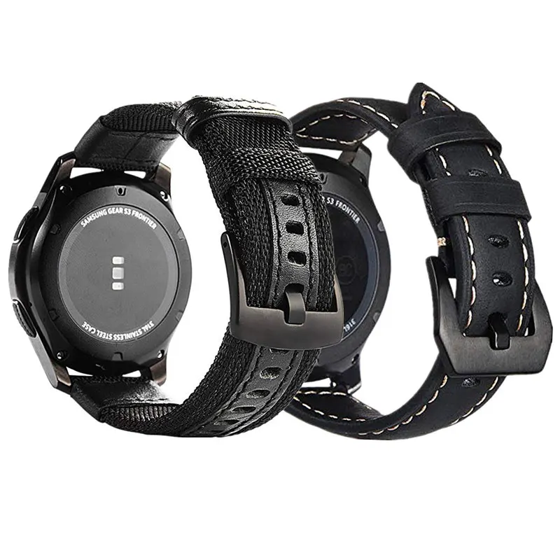 

20 22mm Nylon Strap For Huawei Watch GT 2 46mm Pro Leather Band For Samsung Galaxy Watch 3 45mm 41mm Active 2 Amazfit Watch