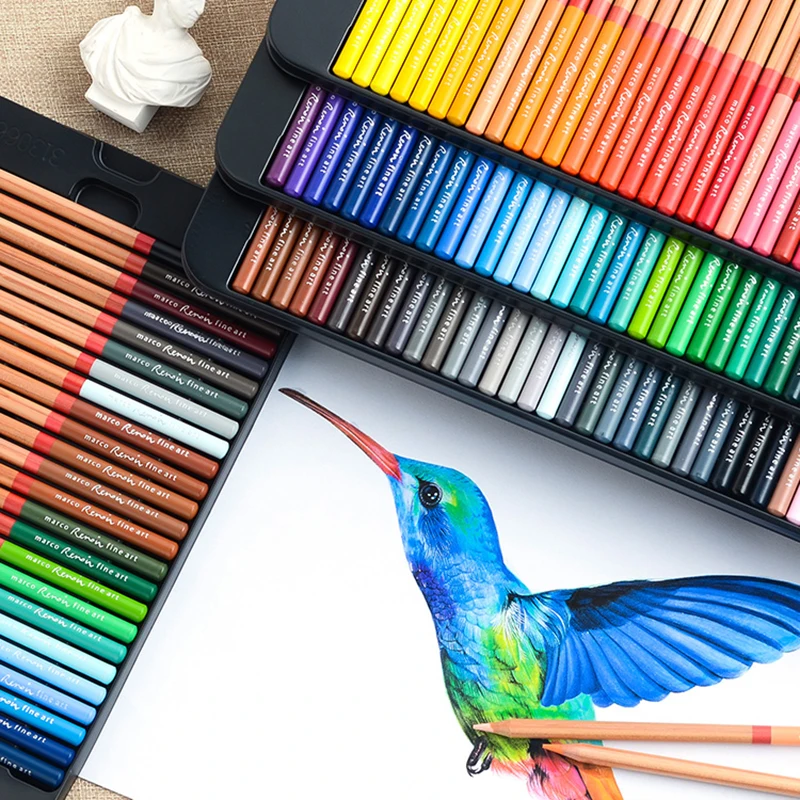 MARCO Art Design Professional Oil Color Pencil Student Painting Special Iron Box Pencils for Kids Supplies Artist | Канцтовары для