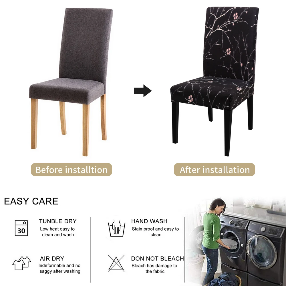 1/2/4/6 шт. с цветочным принтом из толстого плюша чехлы на стулья стрейчевого