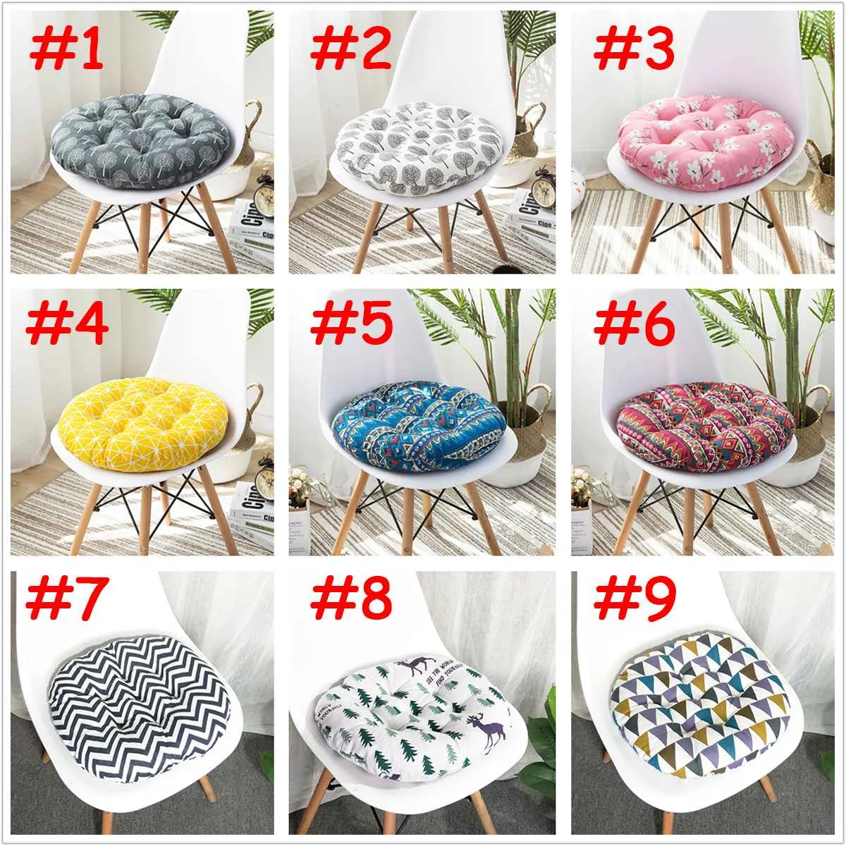 

40CM Round Shape Seat Cushion Cotton Core Cotton Polyester Tatami Cushion Pillow Home Decoration Car Soft Sofa Cushion Pillows