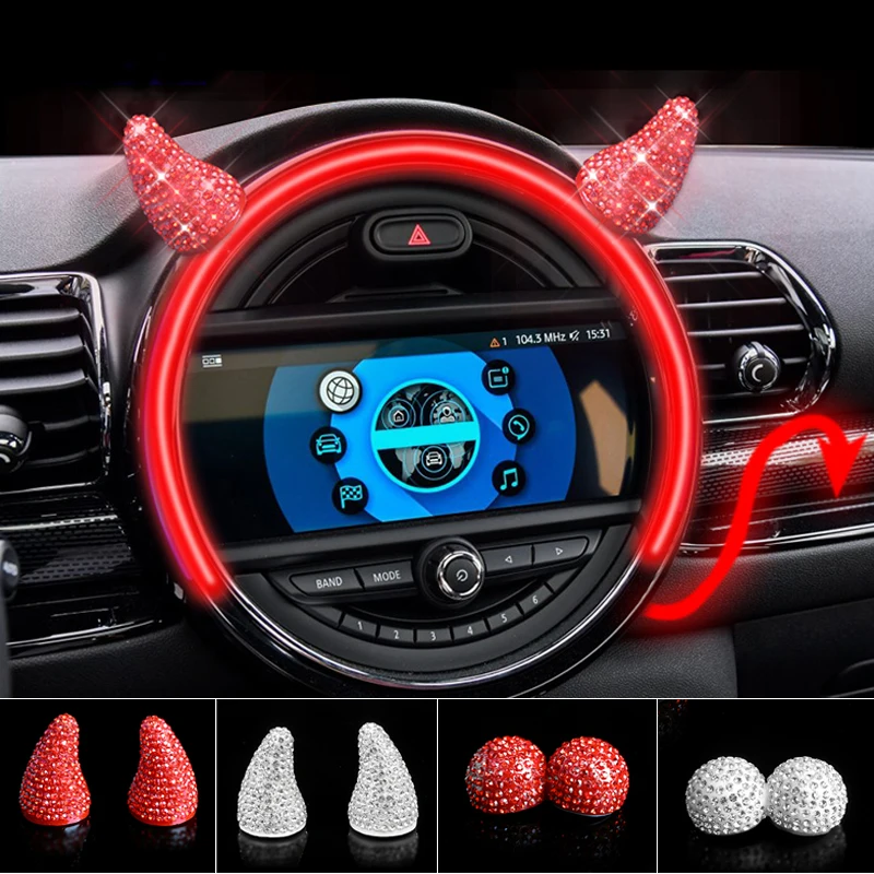 

Car Sticker For Mini Cooper S One JCW F54 F55 F56 F60 R55 R60 Accessories Devil Horns Car Steering Wheel Dashboard Decoration