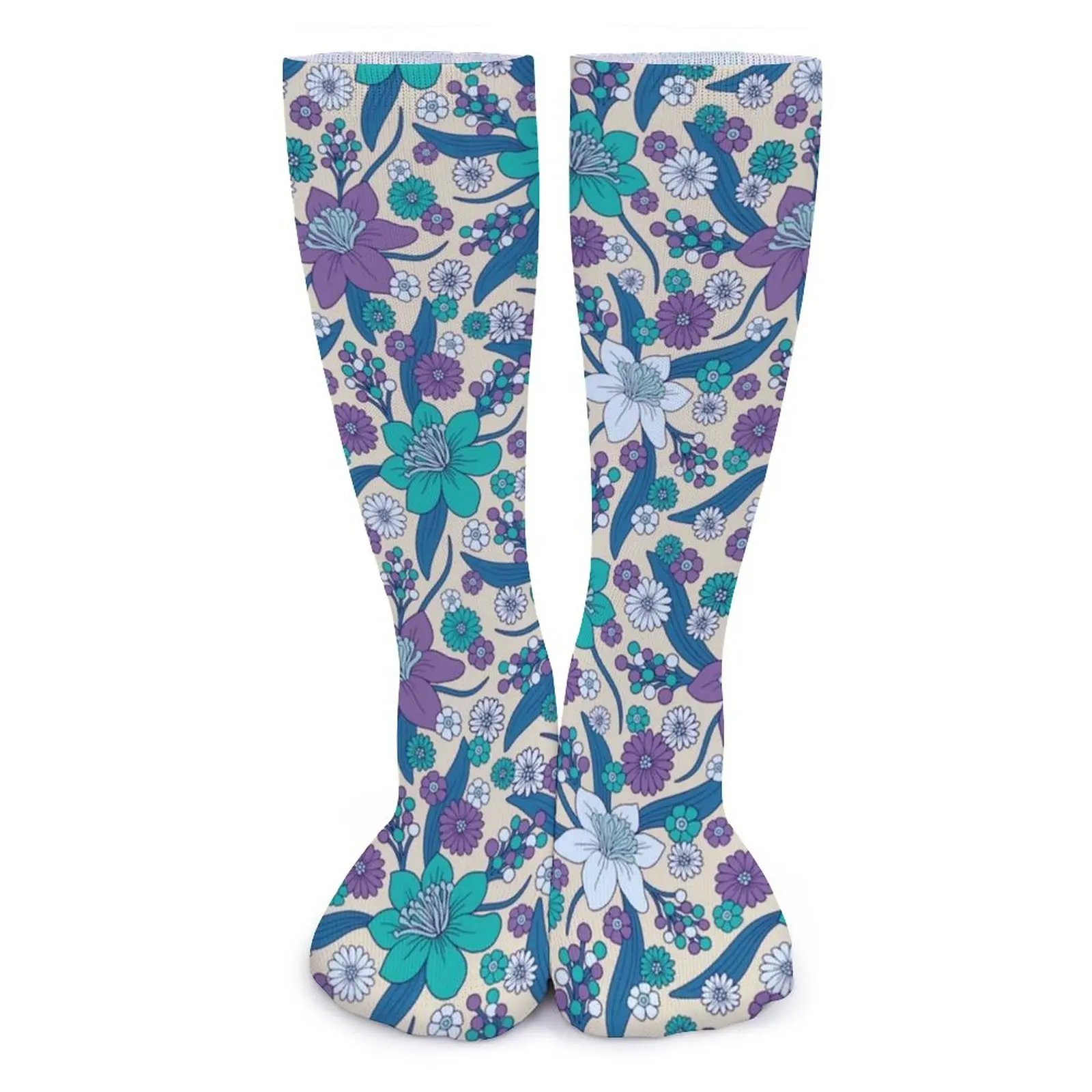 

Цветочные Носки, большие чулки из химического волокна с принтом Naturehike, женские нескользящие носки