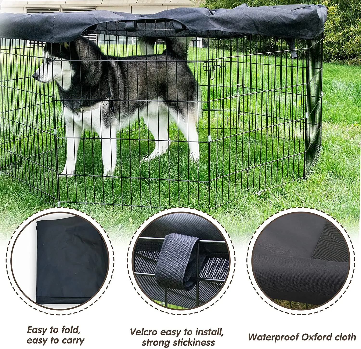 Pet манеж сетчатая ткань верхней крышке обеспечивают затемненных областей для