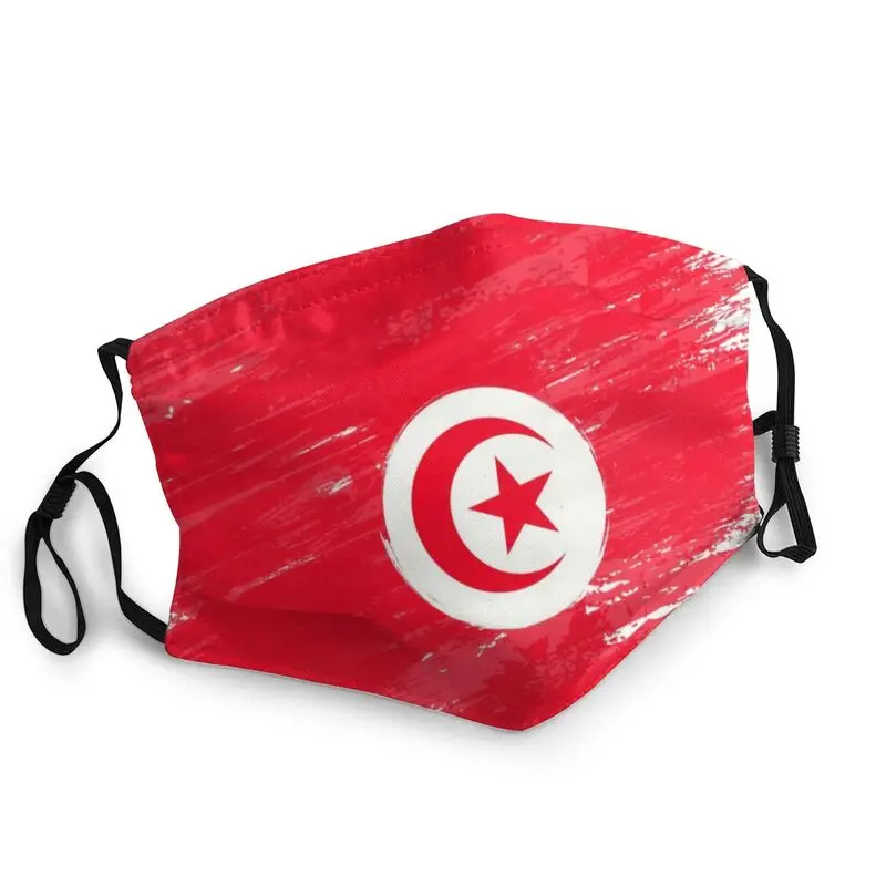 

Tunisia Flag Design Breathable Mouth Face Mask Men Tunisian Proud Mask Anti Haze Dustproof Protection Cover Respirator Muffle