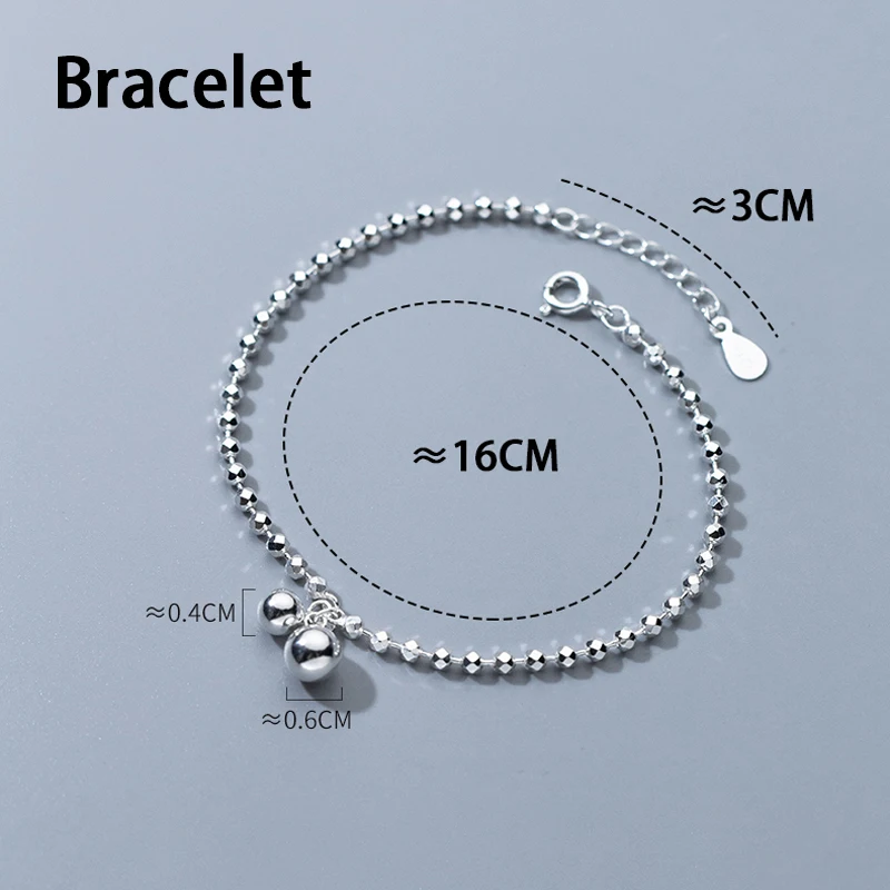 Браслет на ногу из серебра 925 пробы с круглыми бусинами