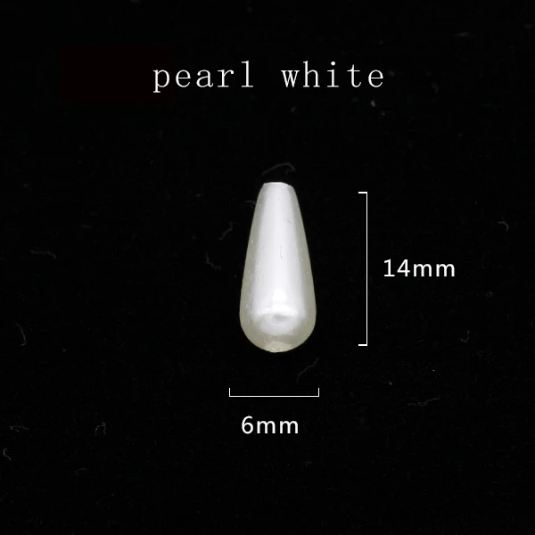 6x14mm Ivory 100p 6x10 мм 6x14 мм 8x15 мм 8x20 мм 8x30 мм слеза/груша слоновая кость/белый пришить имитация жемчужные для изготовления украшений бисерные бусины-спейсеры для самостоятельного изготовления - Цвет: 6x14mm Ivory