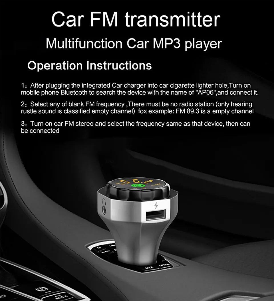 Беспроводной Bluetooth Hands-free Bluetooth автомобильный комплект fm-передатчик MP3 аудио плеер Поддержка U диск TF карта автомобильное зарядное устройство