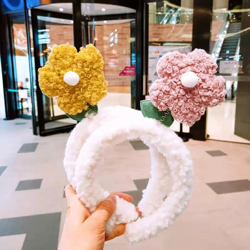 Повязка на голову из кораллового флиса красивые плюшевые аксессуары для волос с