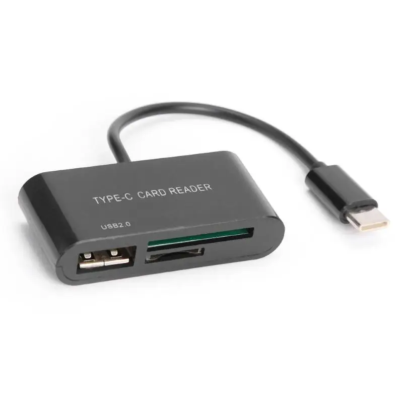Устройство для чтения карт памяти Micro SD/TF 3 в 1 USB Type C адаптер OTG кардридер Macbook