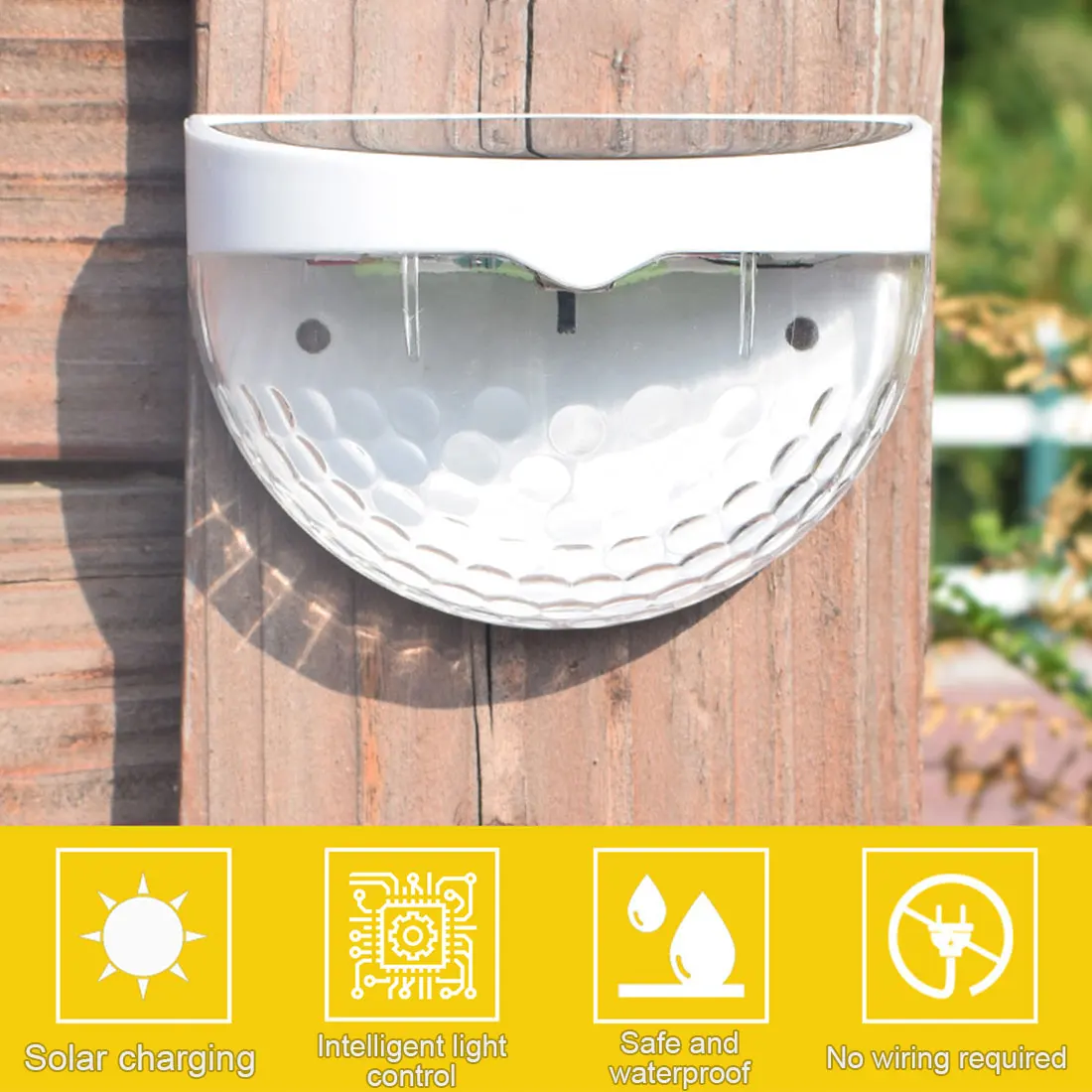 

LED Solar Lamp Waterproof Solar Powered Sensor Wall Light Auto ON/OFF For Outdoor Pathway Garden Patio Fence Lamp