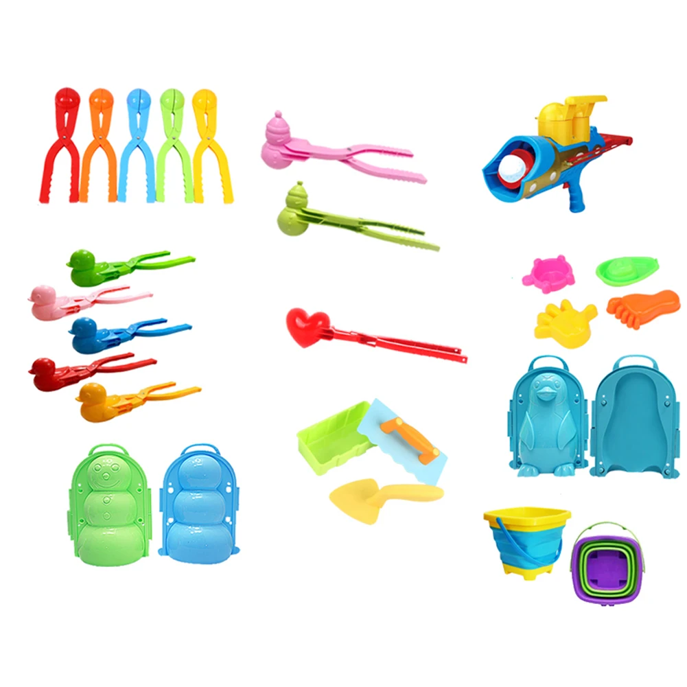 

Outdoor Playing Snow Clips Durable Snowball Throwing Mold Toys Multi-use Plastic Snowball Making Clamp Kids Toys for Kids Adults