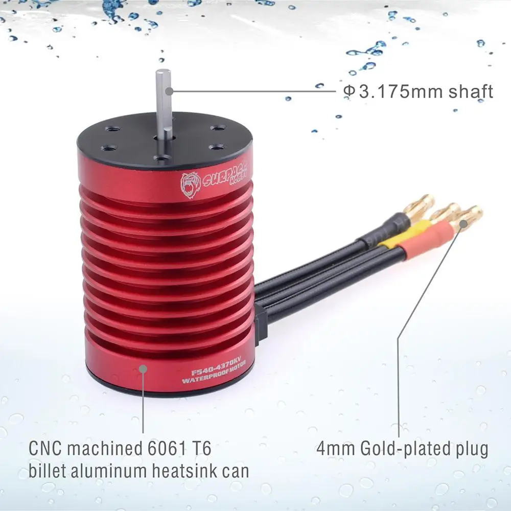 

Waterproof F540 Brushless Motor 3000KV 3300KV 3930KV 4370KV Brushless Motor w/ 45A ESC for 1/10 RC Tamiya Axial Redcat