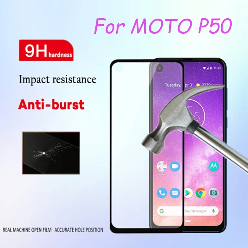Закаленное стекло с полным покрытием из алюминия для Motorola Moto P50 Защитная пленка