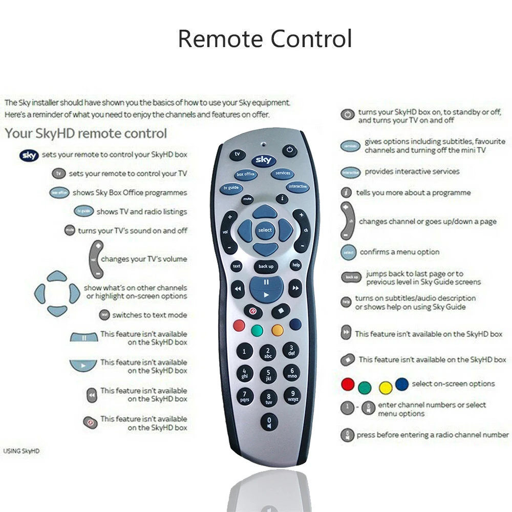 Пульт дистанционного управления для SKY + Plus HD Box REV 9f tv беспроводной пульт Sky |